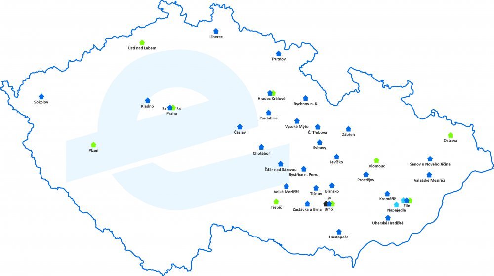 Mapa poboček