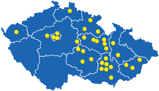 Mapa poboček slepa